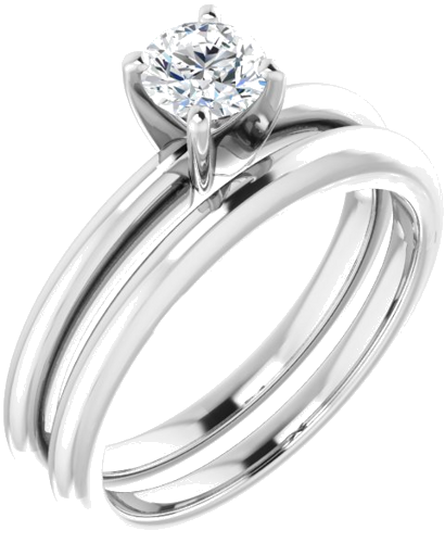 Platinum  4.8 mm Round Solitaire Engagement Ring Mounting (6)
