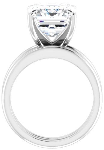 14K White  12x10 mm Emerald Solitaire Engagement Ring Mounting (7)