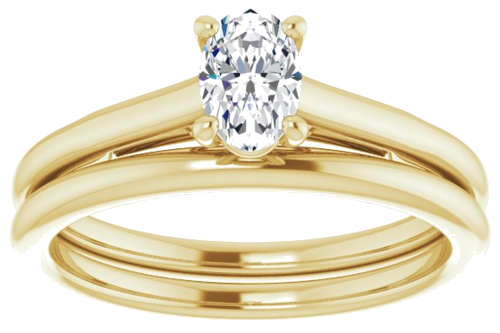 Sužadėtuvių Žiedas „Solitaire“ 585 Geltonojo Aukso Oval 6mm x 4mm (8)