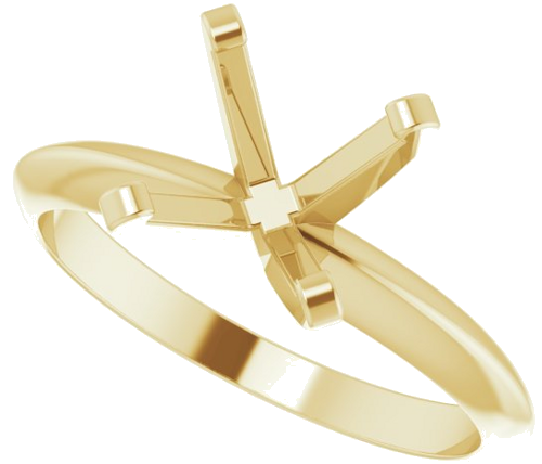 Sužadėtuvių Žiedas „Solitaire“ 585 Geltonojo Aukso Round 7.6mm (5)