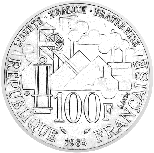 100 Francs Emile Zola 1985 France silver coin (2)