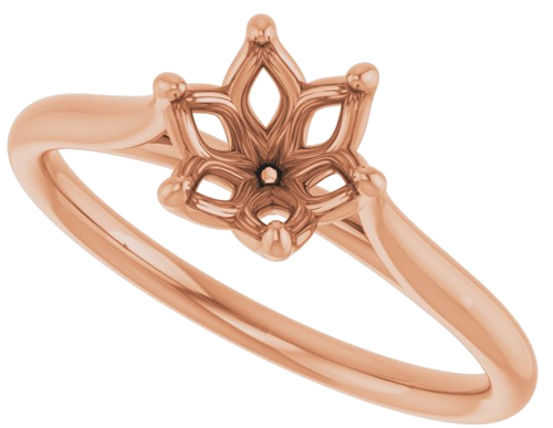 Sužadėtuvių Žiedas „Solitaire“ 417 Rožinis Aukso Round 6.5mm (5)