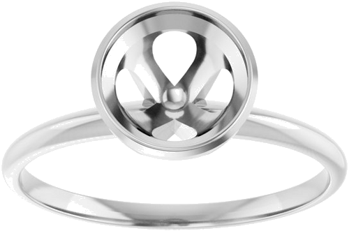 Sužadėtuvių Žiedas „Solitaire“ 585 Baltojo Aukso Round 7mm (3)