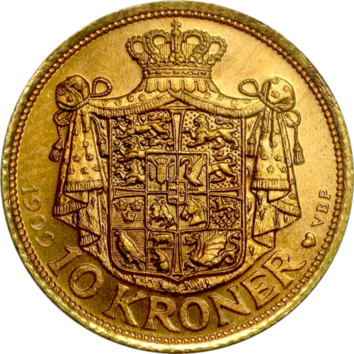 10 kroner Frederik VIII Kingdom of Denmark gold coin (2)