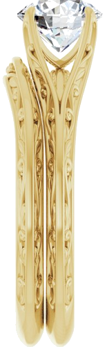 Sužadėtuvių Žiedas „Solitaire“ 585 Geltonojo Aukso Round 6.5mm (9)