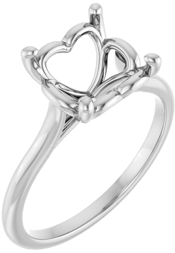 14K White  7 mm Square Solitaire Engagement Ring Mounting (1)