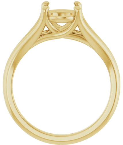 14K Yellow 9x7 mm Oval Solitaire Engagement Ring Mounting (2)