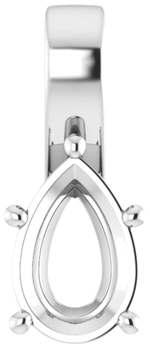 Sterling Silver 12x8 mm Pear Pendant Mounting (1)