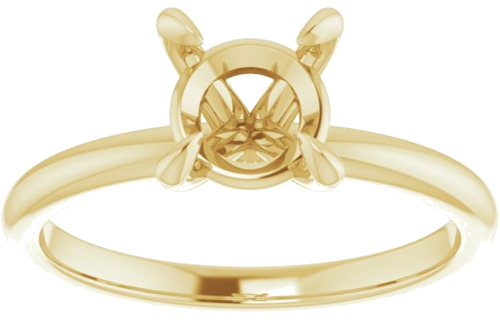 Sužadėtuvių Žiedas „Solitaire“ 585 Geltonojo Aukso Round 7mm (3)