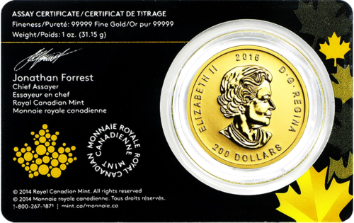 1 oz Grizzly Bear 2016 Canada .99999 Gold Coin (4)