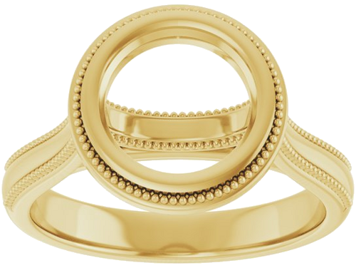 14K Yellow 8.2 mm Round Solitaire Engagement Ring Mounting (3)