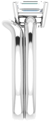 Sužadėtuvių Žiedas „Solitaire“ 585 Baltojo Aukso Emerald 7mm x 5mm (5)