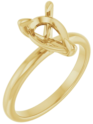 14K Yellow  10x7 mm Pear Solitaire Engagement Ring Mounting (1)