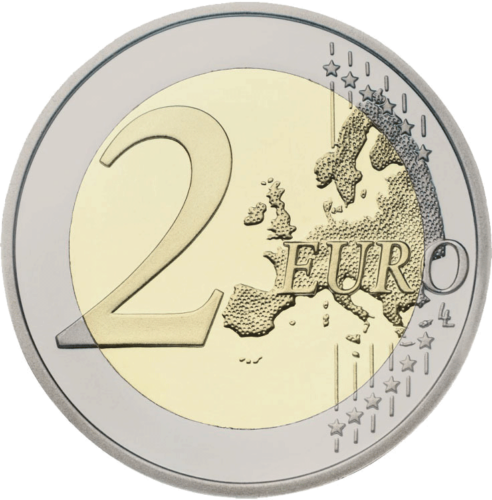 2022 Liuksemburgas Didžiosios Hercogystės vėliava 2 eurų BU moneta kortelėje (3)