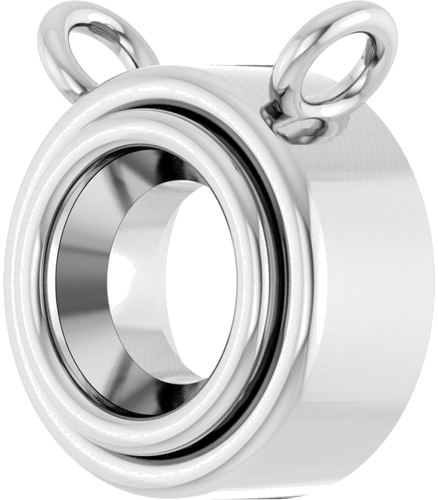 Pakabukas „Round Bezel-Set“ 585 Baltojo Aukso Round 4mm (2)