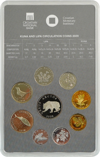 2020 Kroatija BU Kunos monetų rinkinys (1)