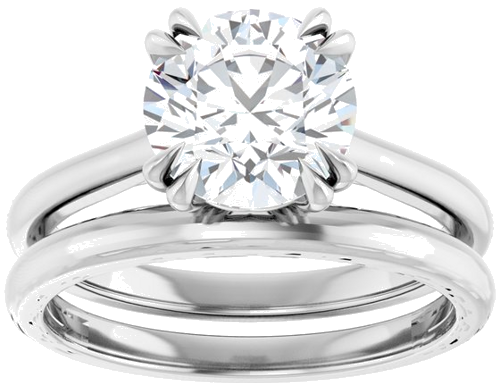 14K White 8 mm Round Solitaire Engagement Ring Mounting (7)