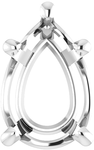 Pakabukas „Pear 5-Prong Solitaire“ 585 Baltojo Aukso Pear Shape 10mm x 7mm (1)