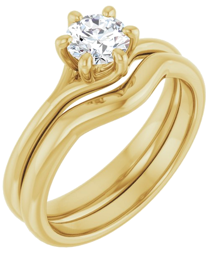 14K Yellow 5.2 mm Round Engagement Ring Mounting (6)
