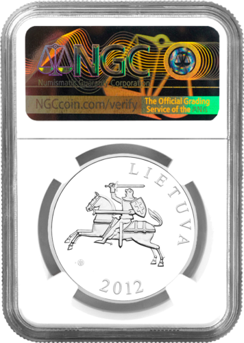 2012 Болотная черепаха Литва 50 литов серебряная монета PF 70 ULTRA CAMEO (2)