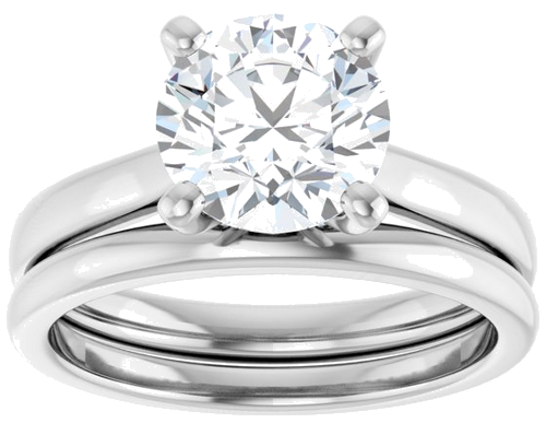 Sužadėtuvių Žiedas „Solitaire“ 950 Platinos Round 8mm (8)