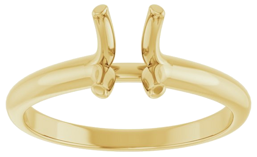 14K Yellow 7x5 mm Emerald Solitaire Engagement Ring Mounting (3)