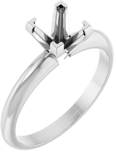 Platinum 5.5 mm Square 4-Prong Solitaire Ring Mounting (1)