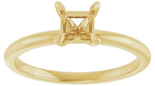 Sužadėtuvių Žiedas „Solitaire“ 585 Geltonojo Aukso Square 4.5mm (3)