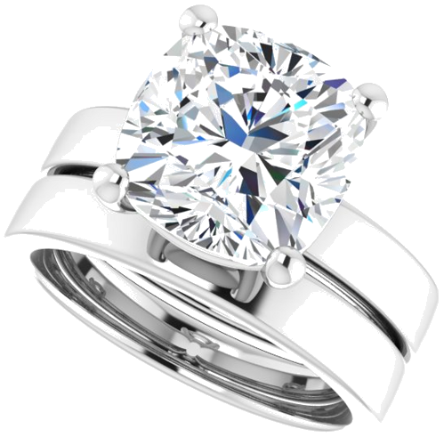 Sužadėtuvių Žiedas „Solitaire“ 950 Platinos Cushion 10mm (10)