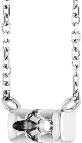 14K White 3 mm Round 1-Stone French-Set Family Bar 18  Necklace Mounting (2)