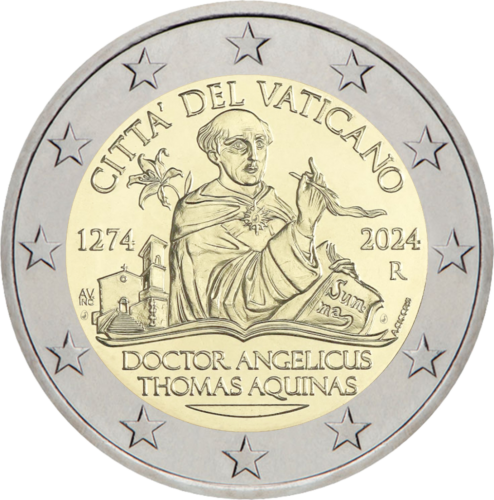2024 Vatican Saint Thomas Aquinas 2 Euro PROOF Coin (3)