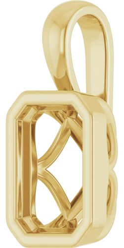 Pakabukas „Solitaire“ 750 Geltonojo Aukso Emerald 7mm x 5mm (2)