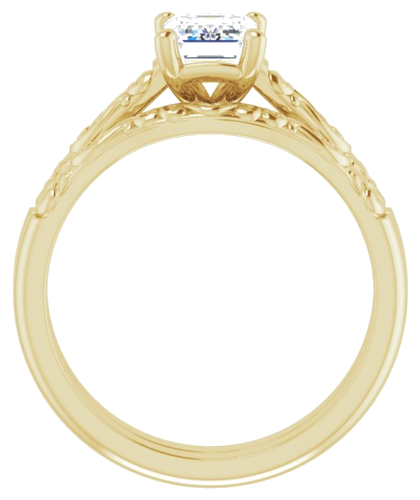 14K Yellow 7x5 mm Emerald Solitaire Engagement Ring Mounting (5)