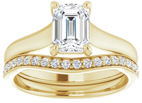 Sužadėtuvių Žiedas „Solitaire“ 585 Geltonojo Aukso Emerald 7mm x 5mm (8)