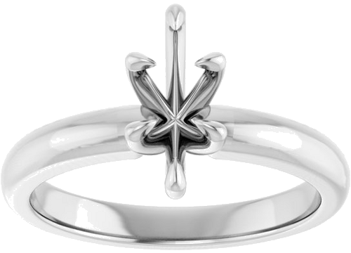 14K White 9x4.5 mm Marquise Solitaire Engagement Ring Mounting (3)