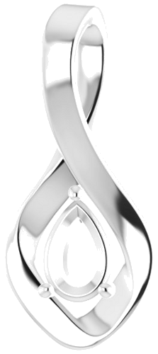 Pakabukas „Infinity-Inspired“ 585 Baltojo Aukso Pear Shape 6mm x 4mm (1)