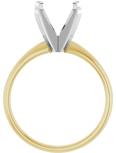 Sužadėtuvių Žiedas „Solitaire“ 585 Baltojo Ir Geltonojo Aukso Round 9.3mm x 9.7mm (2)