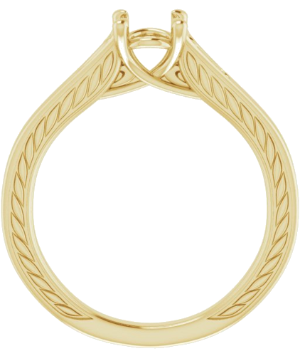 Sužadėtuvių Žiedas „Scroll Solitaire“ 585 Geltonojo Aukso Oval 7mm x 5mm (2)