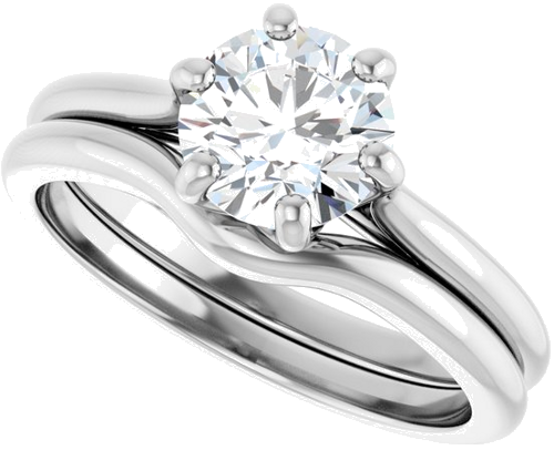Platinum 7 mm Round Solitaire Engagement Ring Mounting (10)