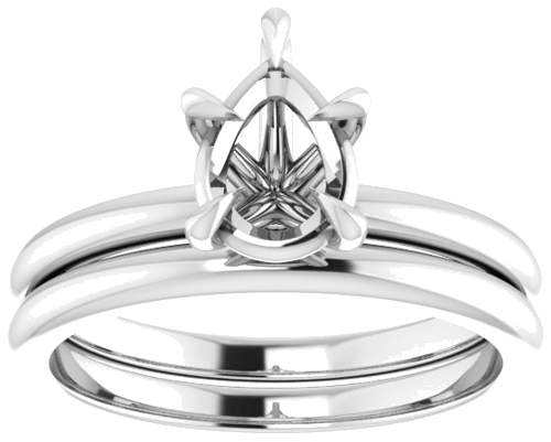 Sužadėtuvių Žiedas „Solitaire“ 417 Baltojo Aukso Pear Shape 8mm x 6mm (8)