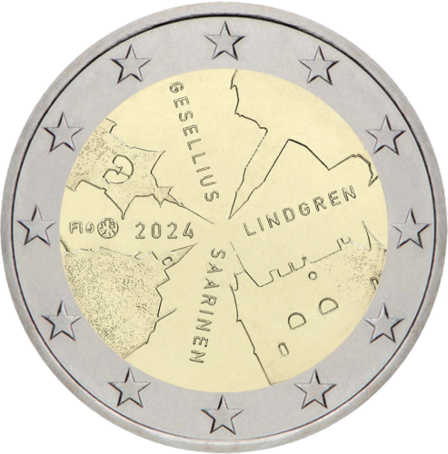 2024. gada Somijas arhitektūras 2 eiro monēta (1)