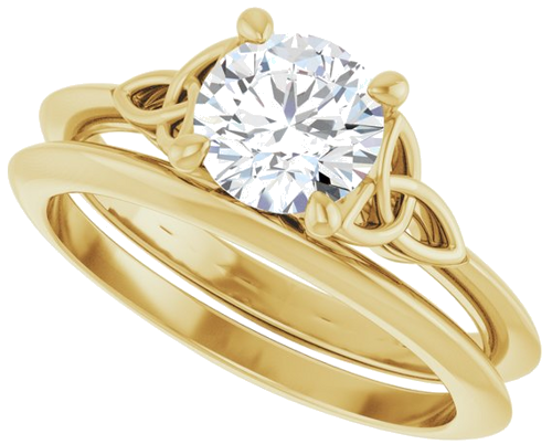 14K Yellow 6.5 mm Round Solitaire Engagement Ring Mounting (10)
