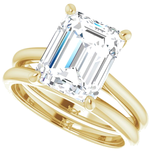 14K Yellow 10x8 mm Emerald Solitaire Engagement Ring Mounting (10)