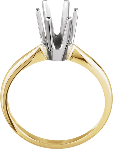 14K Yellow White 6-Prong Heavy Shank Engagement Ring Mounting (2)