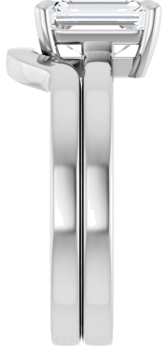 Sužadėtuvių Žiedas „Solitaire“ 750 Baltojo Aukso Emerald 8mm x 6mm (9)