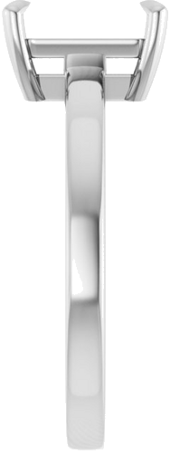 18K White 8x6 mm Emerald Solitaire Engagement Ring Mounting (4)