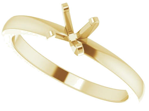 14K Yellow 4.2-4.9 mm Round Solitaire Engagement Ring Mounting (5)