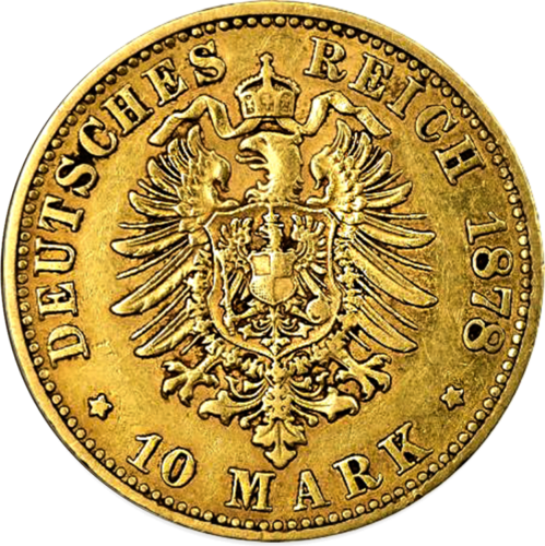 10 Markių Albertas auksinė moneta Saksonija Vokietijos imperija (2)