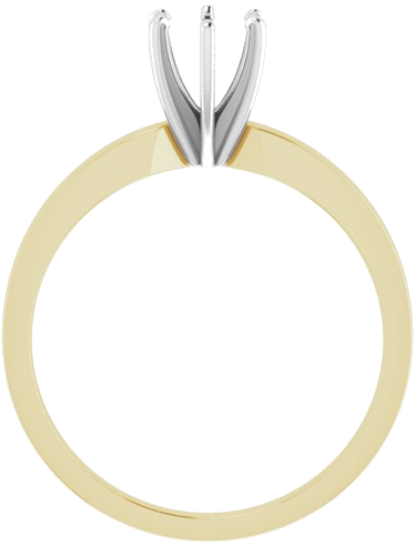 Sužadėtuvių Žiedas „Solitaire“ 585 Baltojo Ir Geltonojo Aukso Round 5mm x 5.3mm (2)