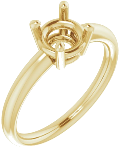 Sužadėtuvių Žiedas „Solitaire“ 585 Geltonojo Aukso Round 6.5mm (1)